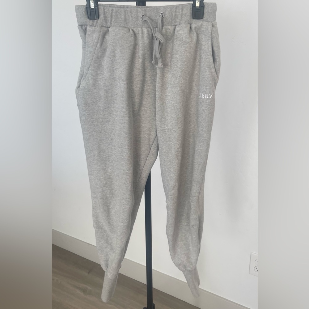 ASRV Mens Light Gray Drawstring Waist Athletic Gym Lifting Jogger Sweatpants
